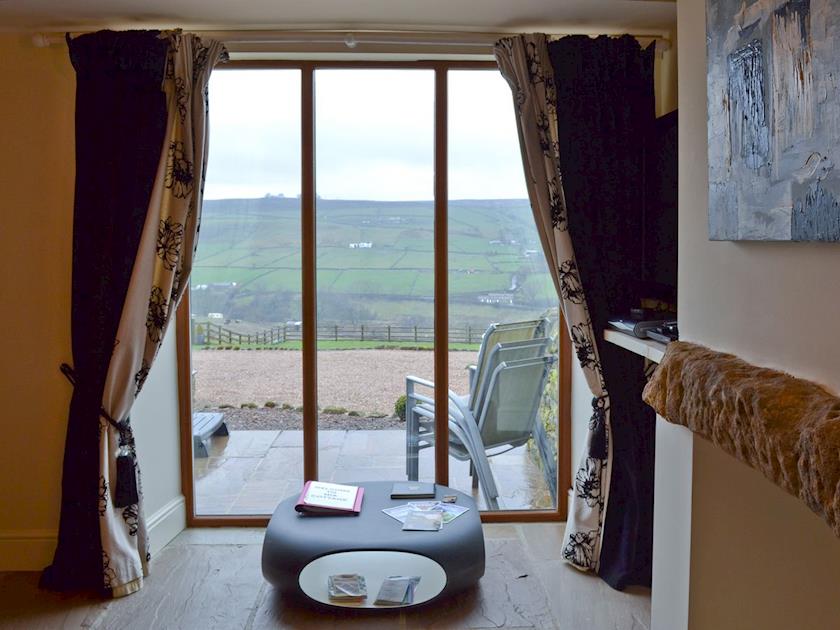 Floor to ceiling window with stunning views | Mia Cottage - Buckley Green Bottom Farm, Buckley Green, near Haworth