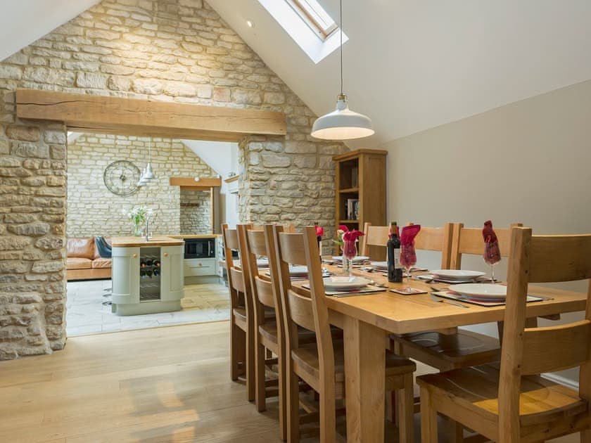 Impressive beamed dining room | The Stables, Aisby, near Grantham