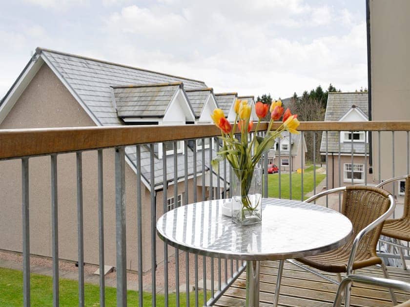 Relaxing balcony seating area | No 22 - Queens Court, Inchmarlo, near Banchory