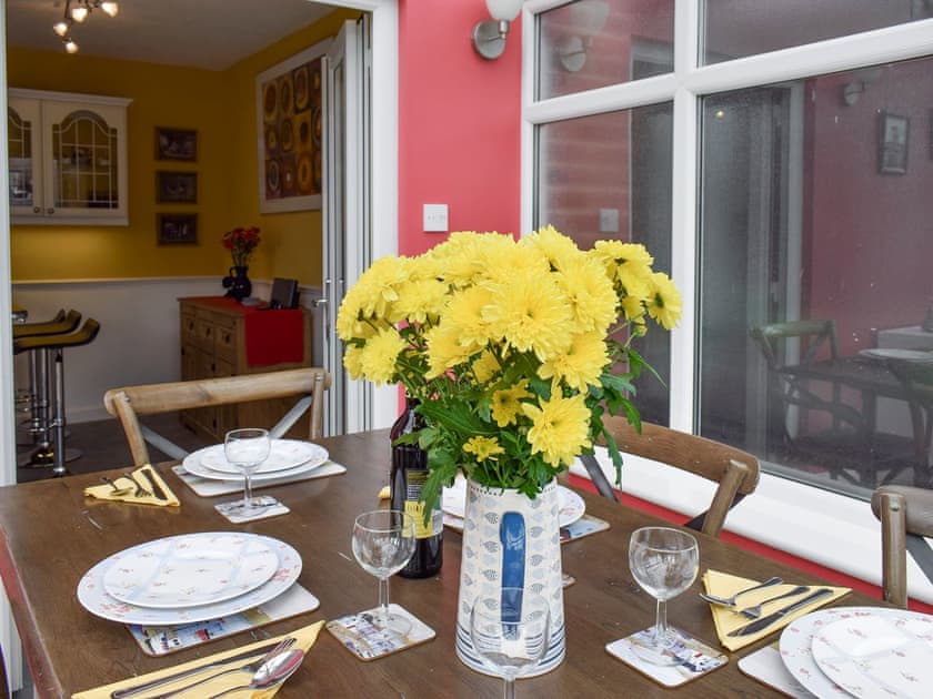 Ample dining space within conservatory | Valentines On Love Lane, Whitby