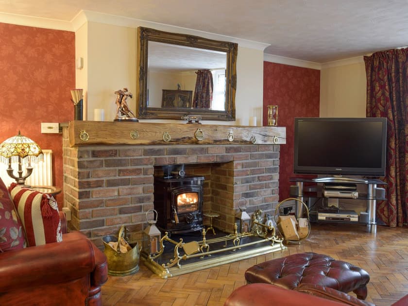 Appealing living room with wood burner | Green Haven, Narberth