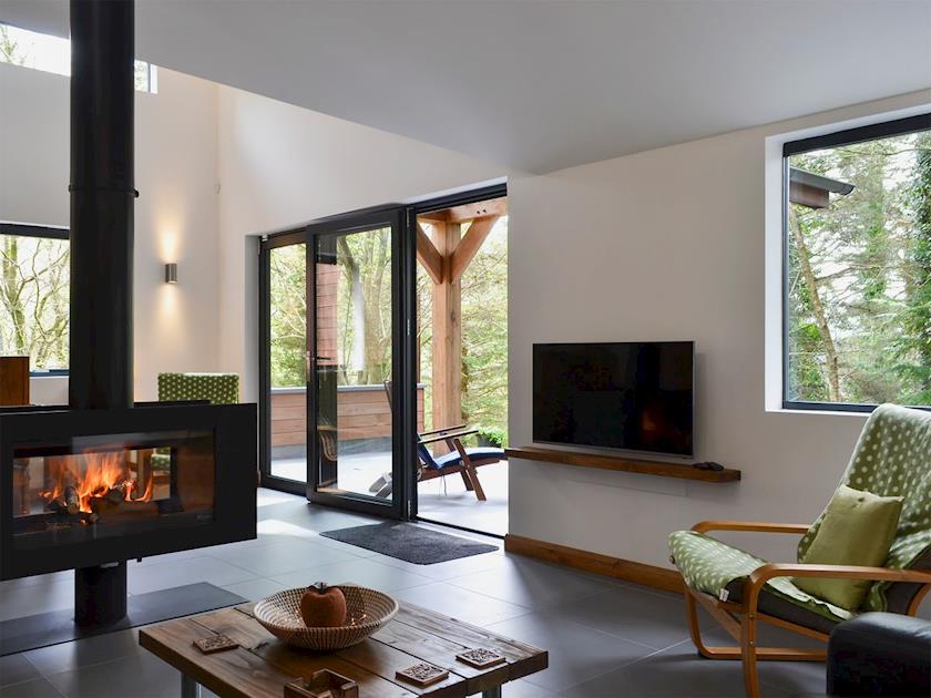 Living area with impressive vaulted ceilings | Glan-y-Gors, Beddgelert