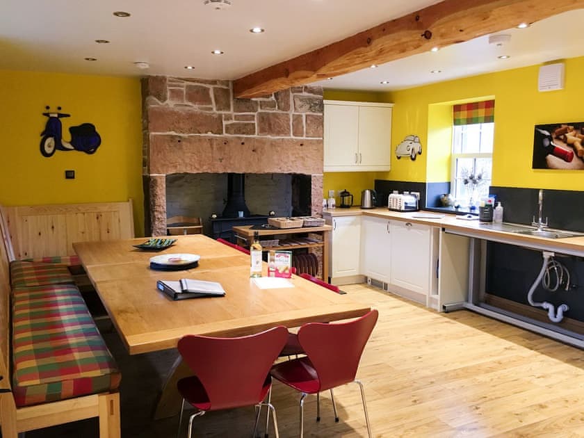 Wonderful, accessible kitchen/ dining room with rise and fall counters  | The Moat House, Annan