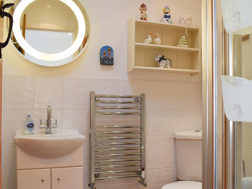 Shower room with heated towel rail | Fidra, Anstruther