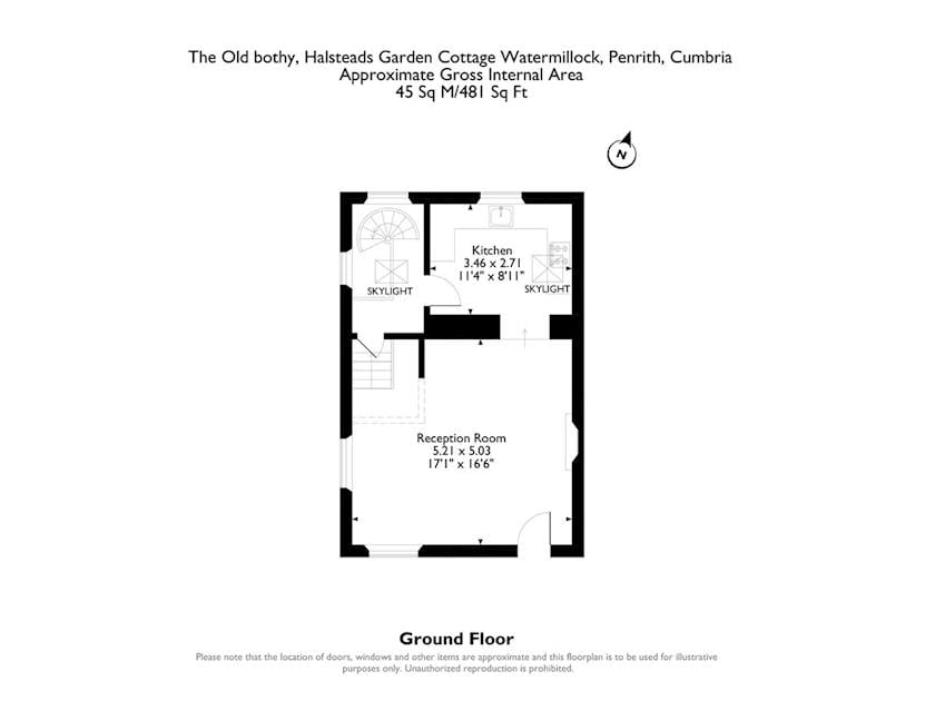 Floor plan of ground floor | The Old Bothy, Watermillock, near Ullswater