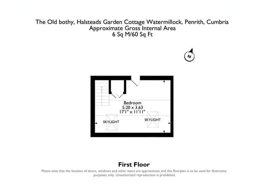 Floor plan of first floor | The Old Bothy, Watermillock, near Ullswater