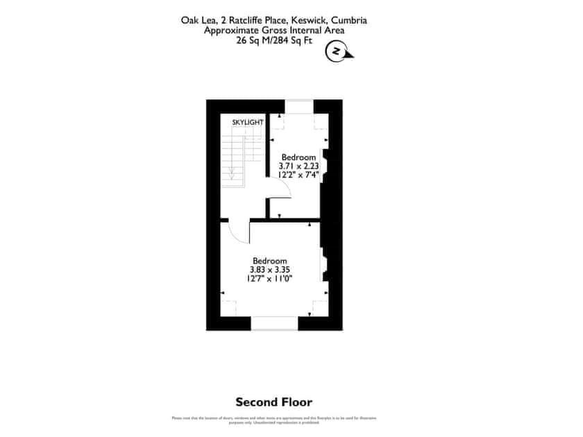 Floor plan of second floor | Oak Lea, Keswick