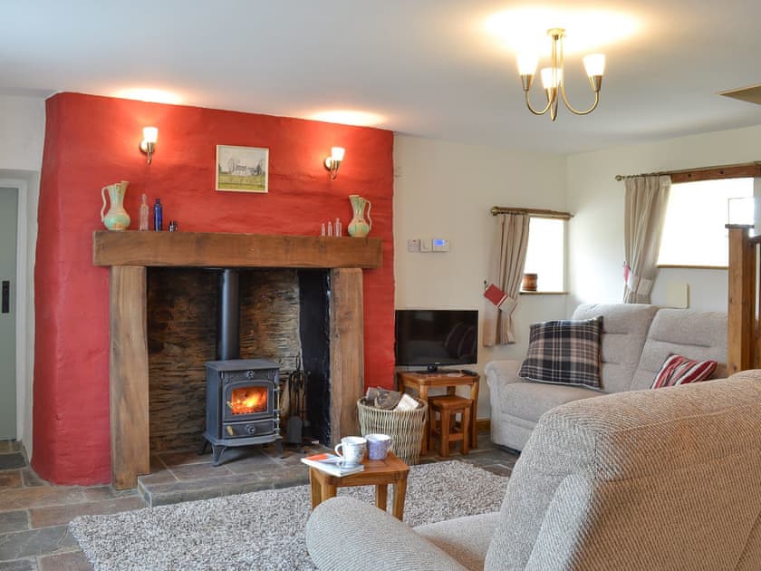Gorgeous living area with wood burner | Bryntrisant, Devil’s Bridge, near Aberystwyth