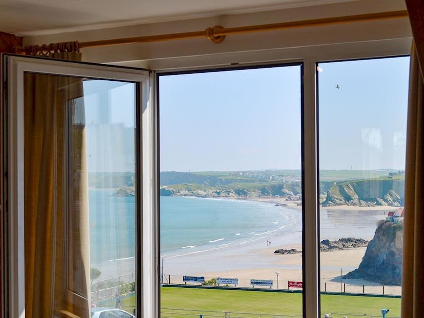 Fantastic sea views from the double bedroom | Towan View Loft, Newquay