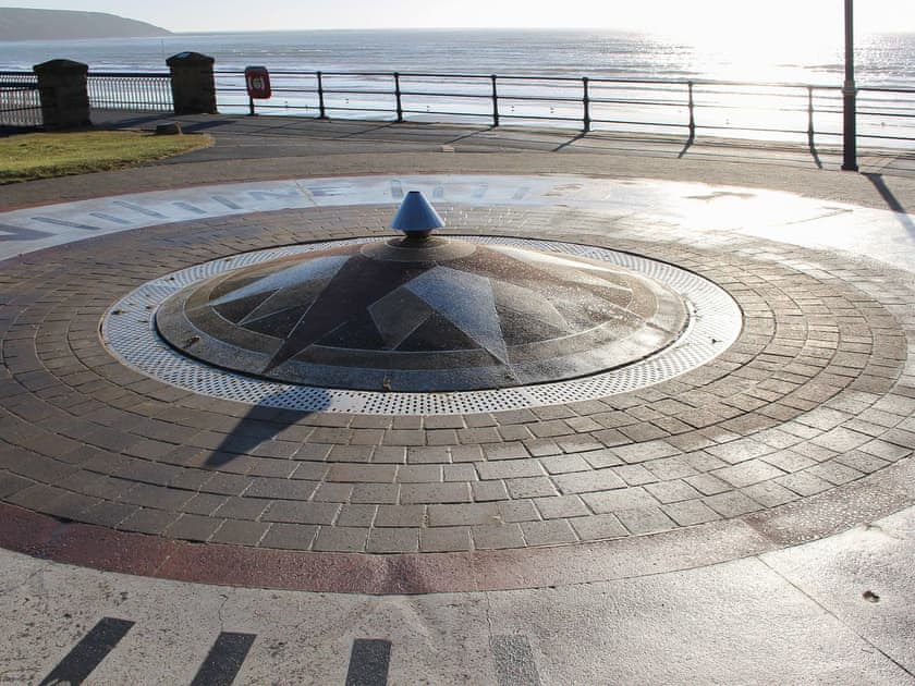 Beautiful mosaic compass with fountain on the promenade | The LandingsApartment 2, Filey