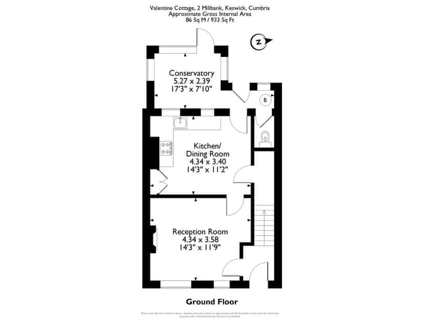 Floor plan | Valentine Cottage, Keswick