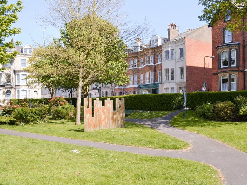 View of the holiday home from the square | St Martins Square Apartment 2, Scarborough