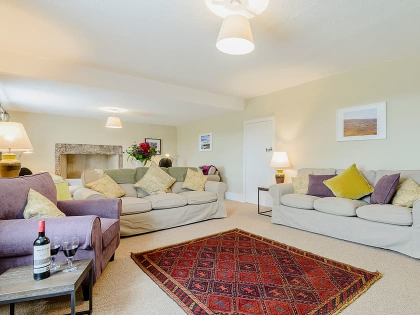Large and airy living roo with wood burner | Backstone Bank Farmhouse, Wolsingham, near Stanhope