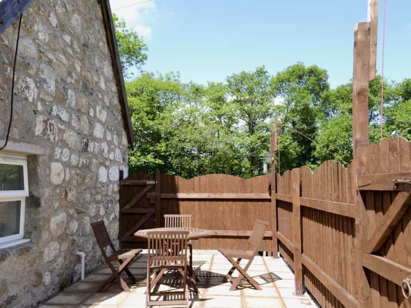 Terraced garden with sitting-out area and garden furniture | Woodend, Fort William