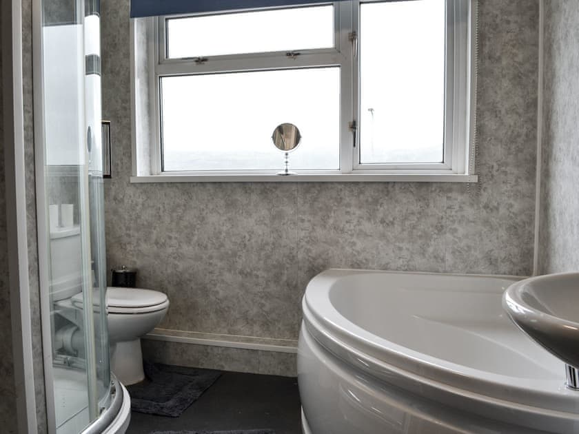 Bathroom with shower | Quarry Cottage, Bethesda, near Bangor