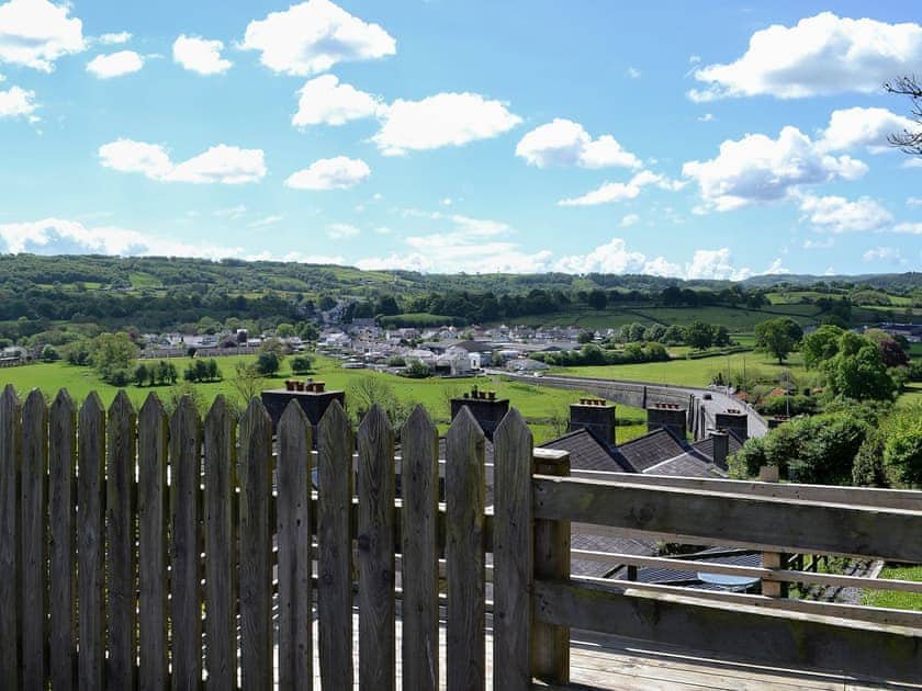 Beautiful views over the town to the hills beyond | Stable Cottage, Llandeilo
