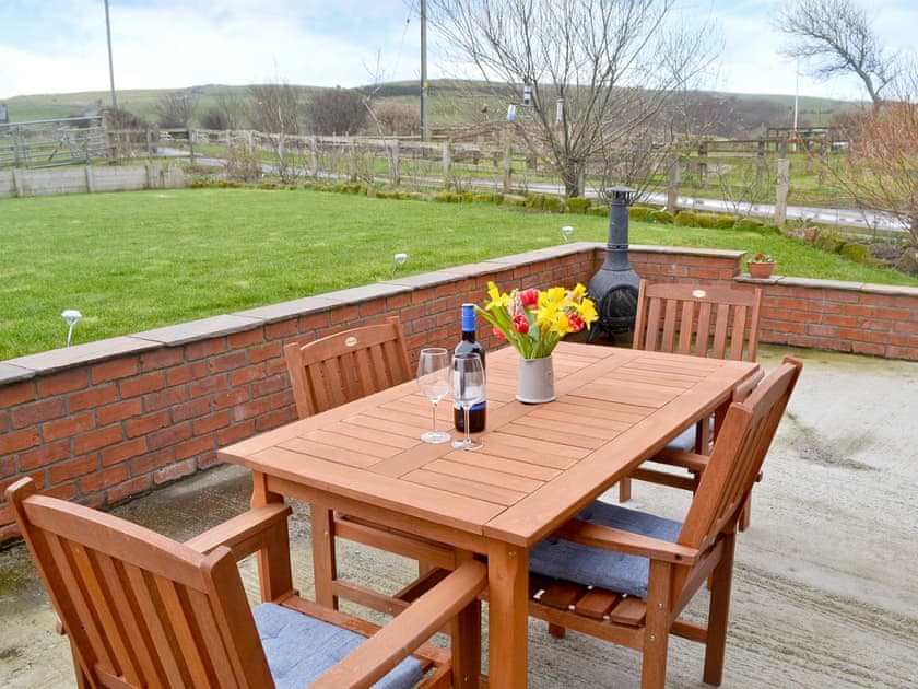 Outdoor furniture on patio | Seatoller, Kettleness near Whitby