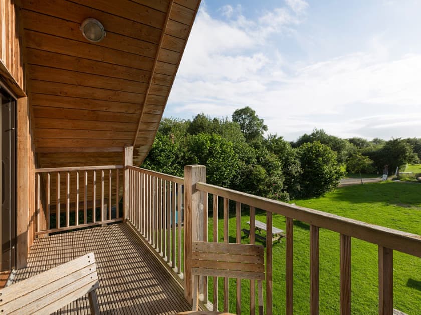 Spacious balcony with lovely countryside views | Canal Central, Maesbury Marsh, near Oswestry