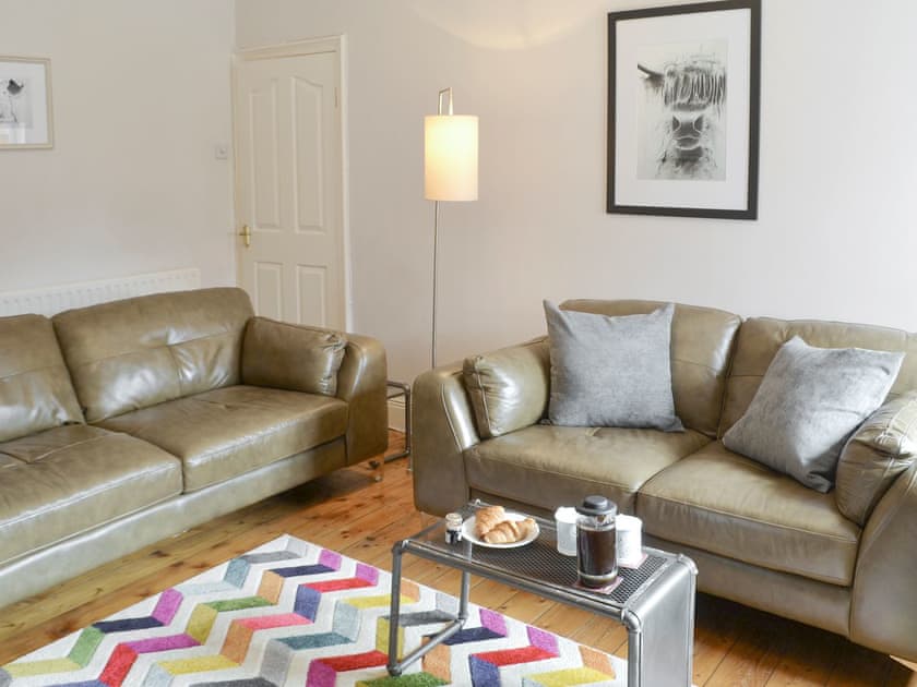 Comfy stylish living room | Naters Apartment, Whitley Bay, near Cullercoats