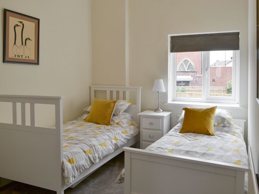 Good-sized twin bedroom | Naters Apartment, Whitley Bay, near Cullercoats
