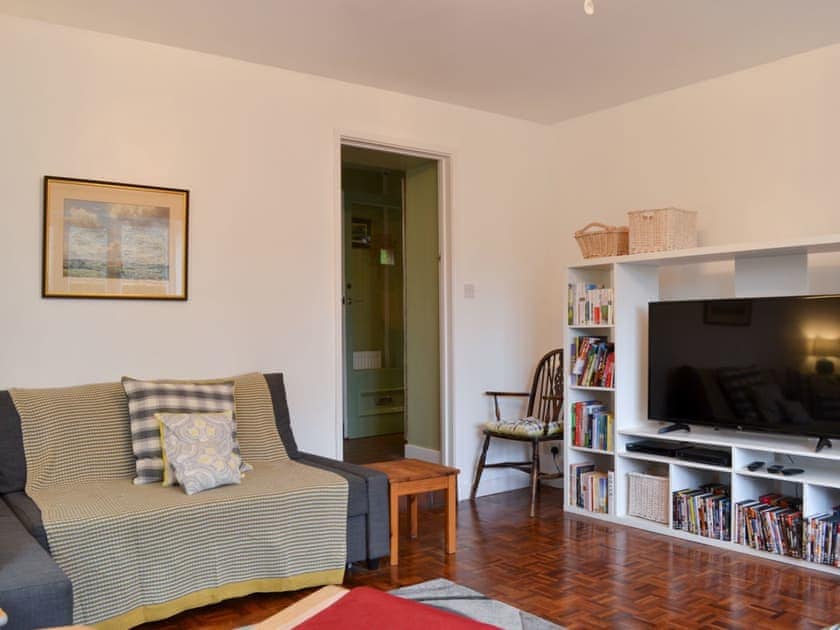 Living room with TV | Burrills View, Horderley, near Craven Arms