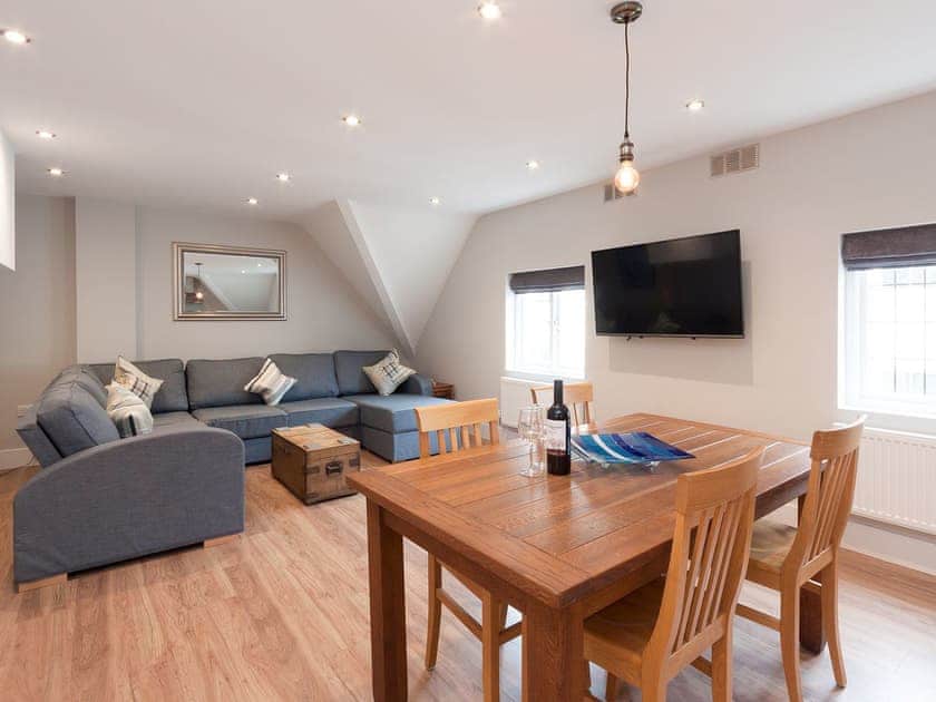 Delightful open plan living area | Bank Apartment 2, Dartmouth