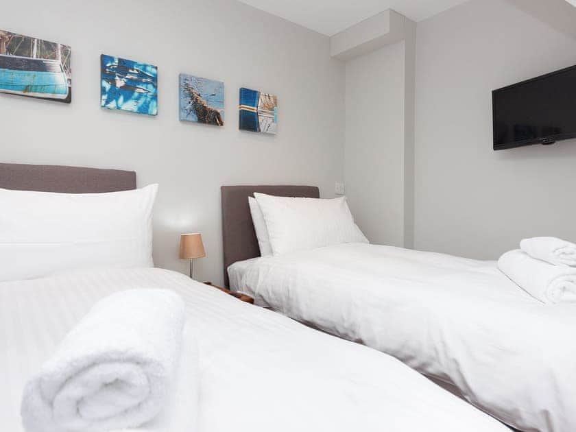 Third bedroom in twin bedded configuration | Bank Apartment 2, Dartmouth
