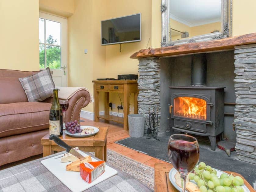 Cosy living room with wood burner | Grace’s Cottage - Invertrossachs Estate Cottages, Invertrossachs, near Callander