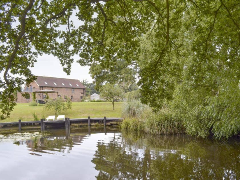 Tranquil lake within 17 acre gardens | Buddileigh Farm, Betley, near Nantwich