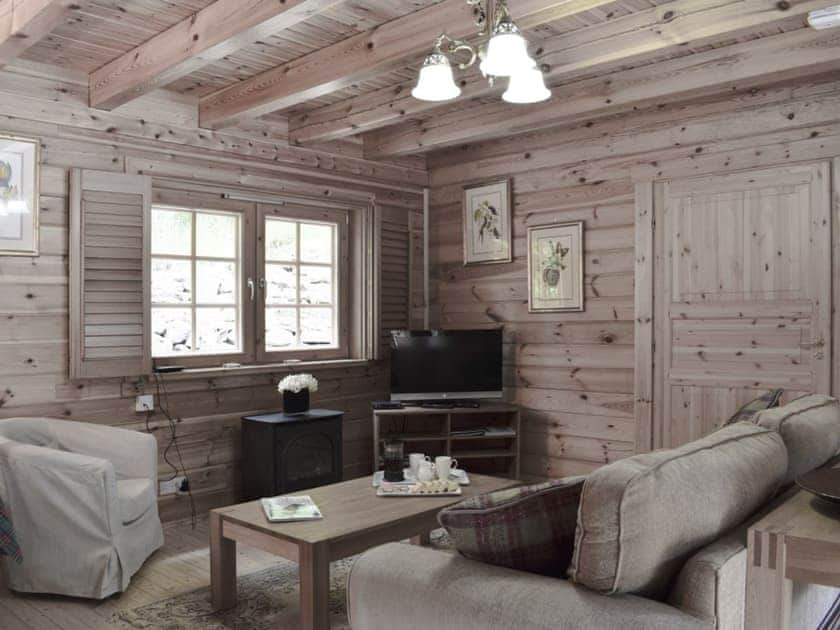 Comfortable lounge | Alder, Maple - Archarn Estate Lodges, Killin, near Crianlarich