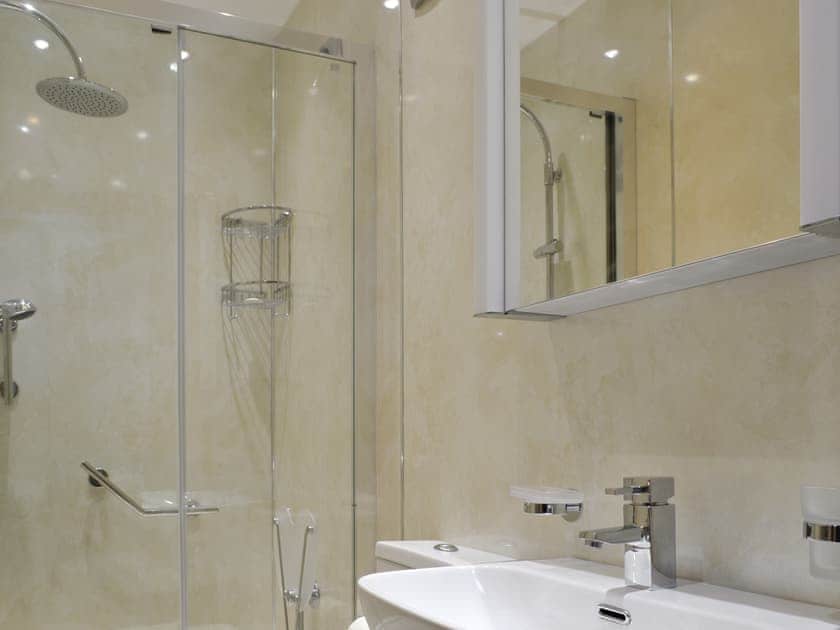 En-suite shower room | Railway Cottage, Longcliffe, near Ashbourne