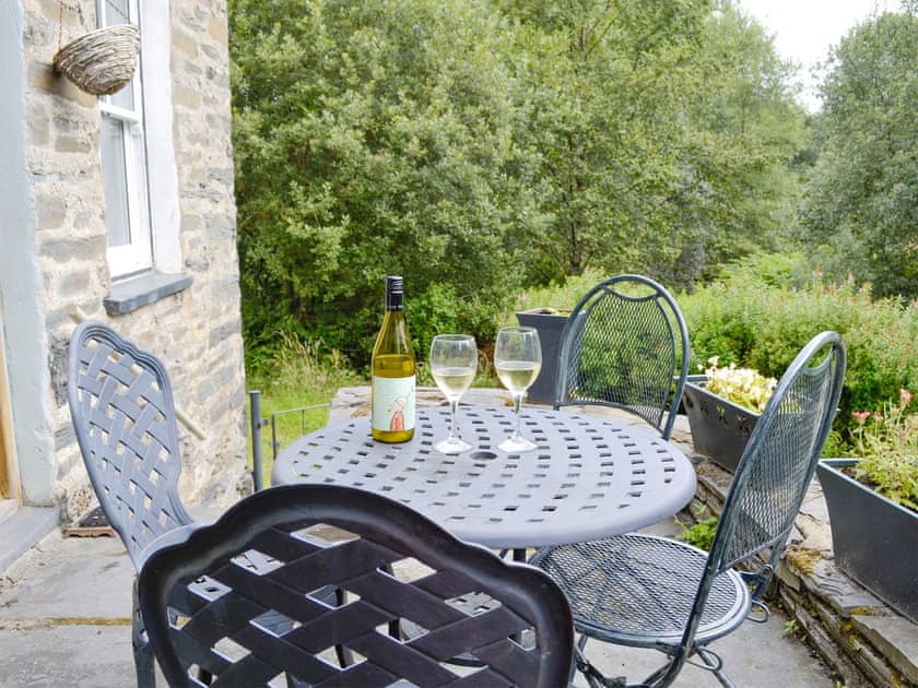 Sitting out area on terrace | Gwernol, Dolwyddelan, near Betws-y-Coed