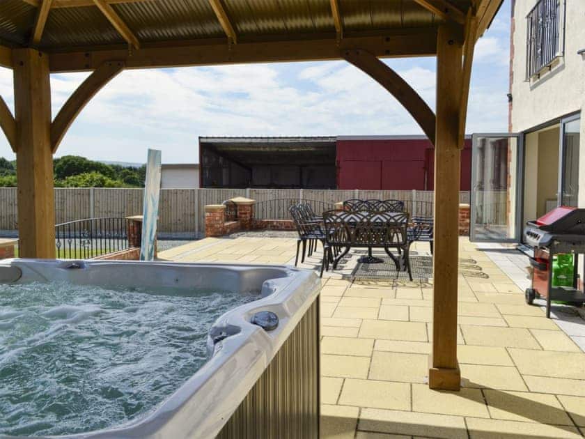 Patio with hot tub | Birchfield, Rhuallt, near St Asaph