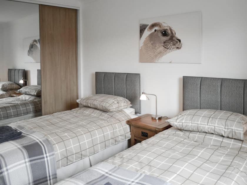 Calming bedroom with twin beds | Auldfield, Lhanbryde, near Elgin