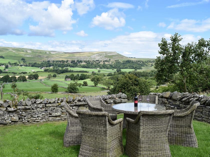 Sitting out area with great views | The Old Goat House, Thornton Rust, near Leyburn