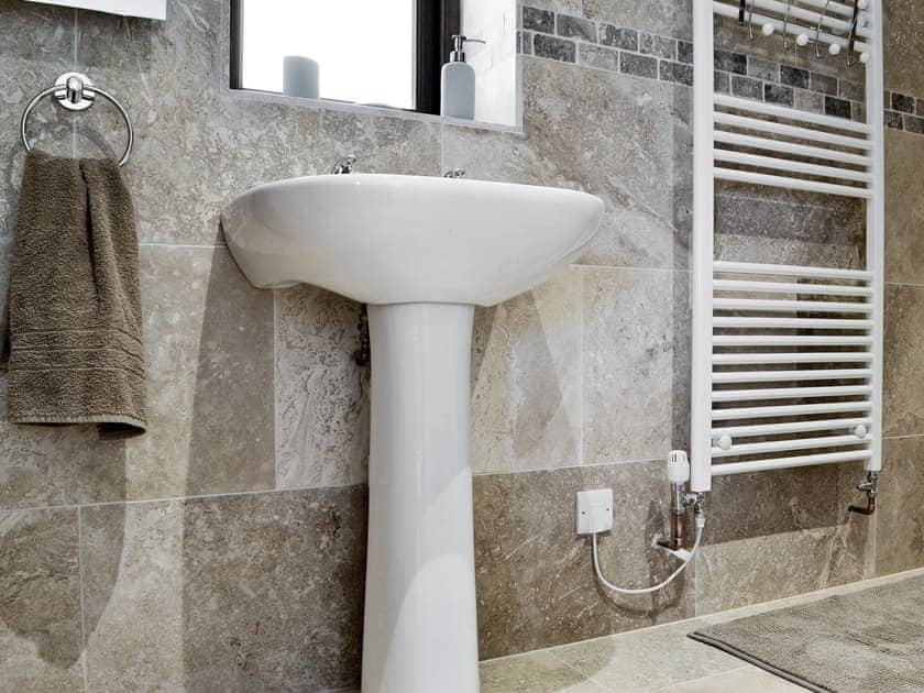 Shower room with shower cubicle and toilet | Bwthyn Y Bugail, Felindre, near Swansea