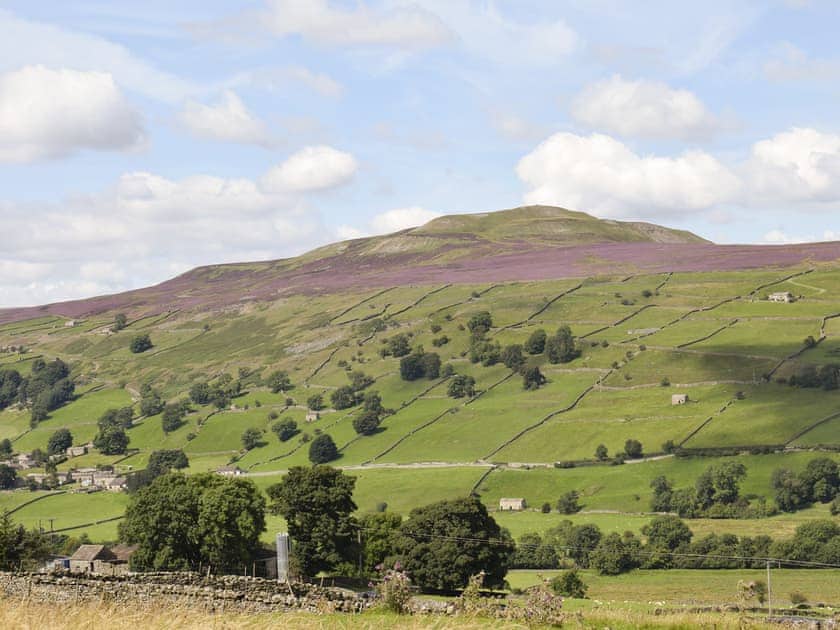 Beautiful Swaledale landscapes above the village of Reeth
