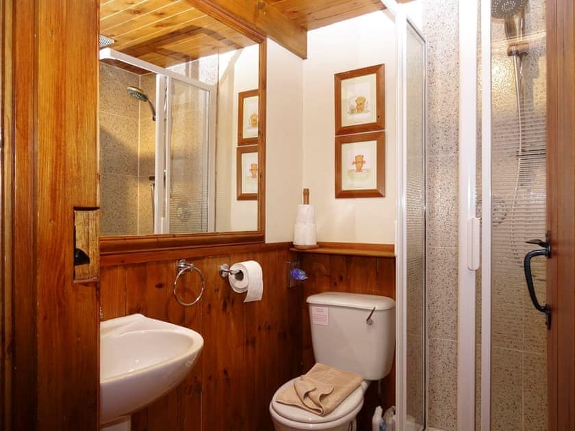 Shower room shower cubicle and toilet | Stable Barn, Mungrisdale, near Keswick