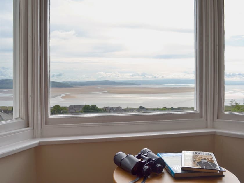 Dramatic coastal views from the large bay window | The Moorings, Grange-over-Sands