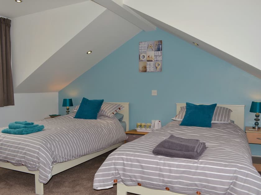 Cosy bedroom with 3 single beds | The Moorings, Grange-over-Sands