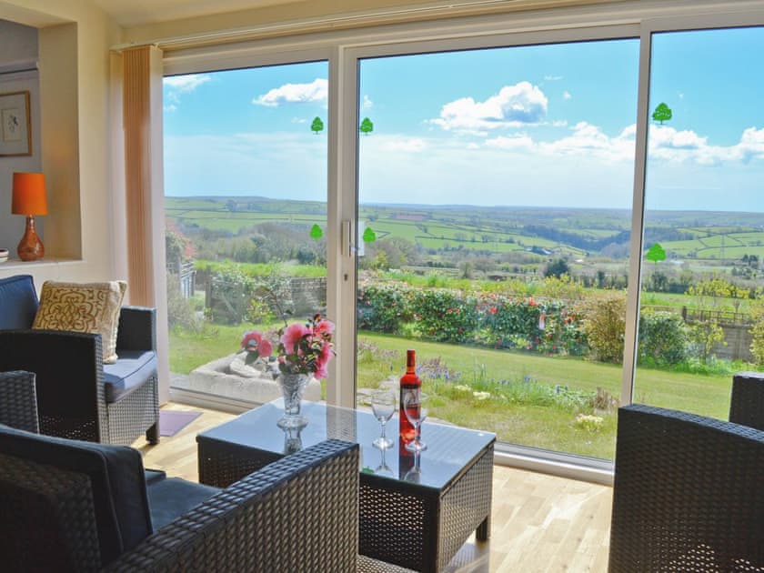 Wonderful countryside views from the living room | Beacon Cottage, Bittaford, near Ivybridge