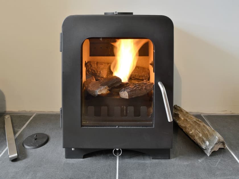 Bio-ethanol stove in the dining room | Bryn Boda, Nantglyn, near Denbigh