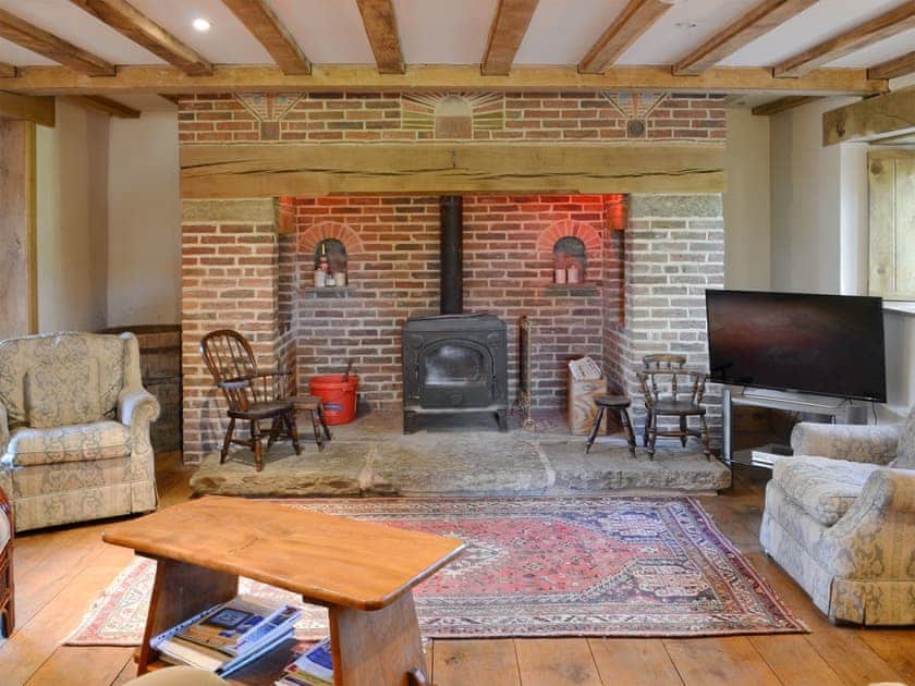 Characterful living room with wood burner | The Ashes, Low Dinsdale