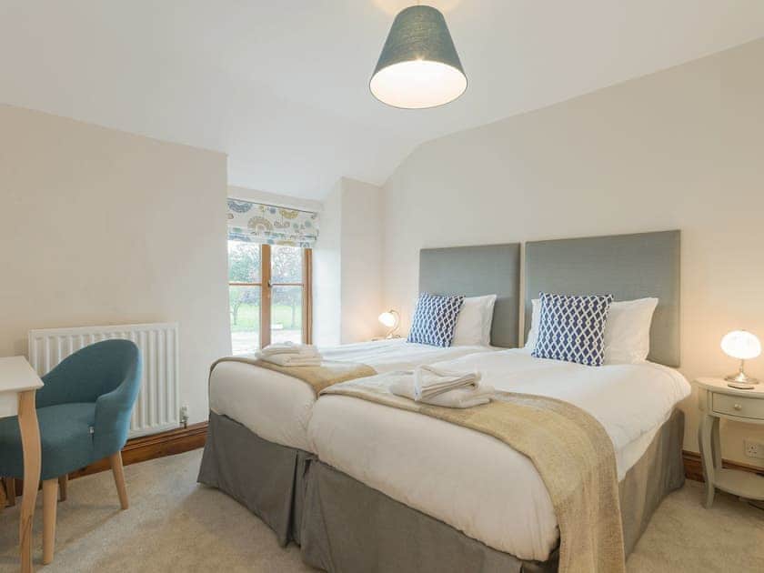 Comfortable twin bedroom | The Old Mill - The Old Mill Cottages, Little Mill, near Craster