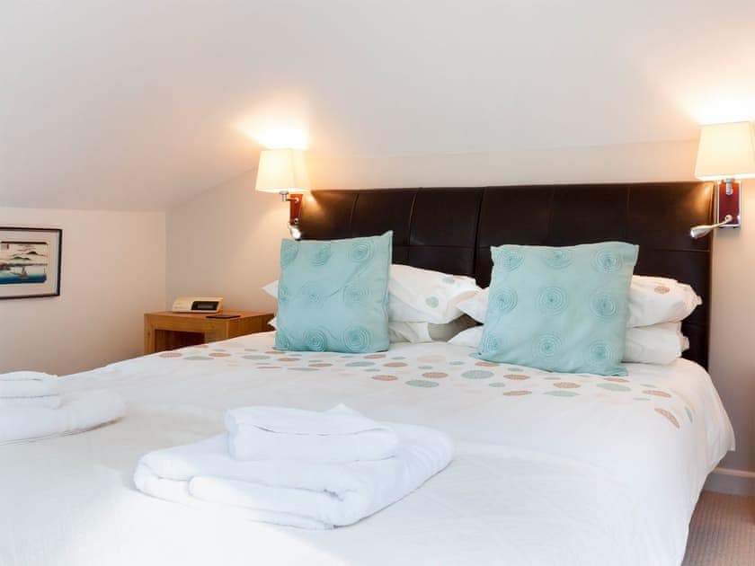 Spacious bedroom with en-suite and superb river and country views | The Promenade Deck, Kingswear
