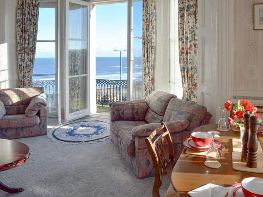 Delightful sea views from the dining area | Frank’s View, Saltburn-by-the-Sea