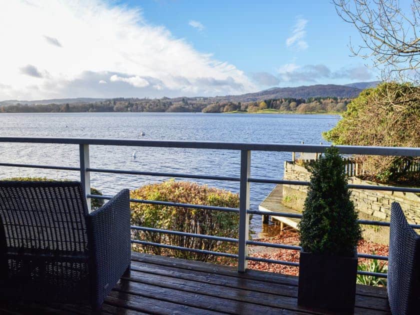 Spacious private balcony with wonderful Lakeland views | Waterhead Studio, Near Ambleside