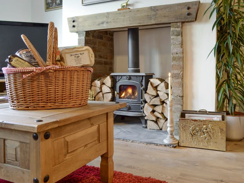 Welcoming living area with welcome pack | Church Court Cottage, Beeford, near Hornsea