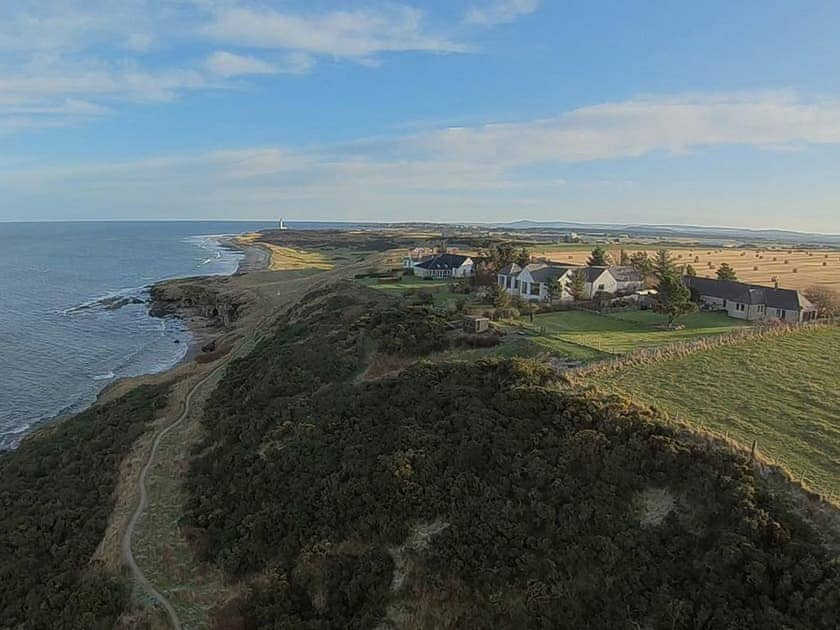 Aerial view of the property and the view to the East | Shelterstone, Elgin