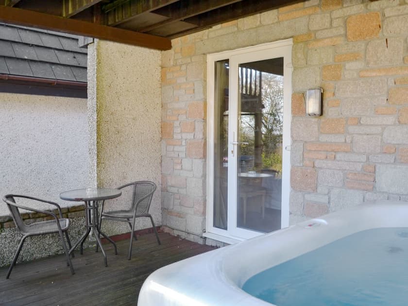 Private hot tub on the decked balcony | Valley Lodge 47, Gunnislake, near Callington